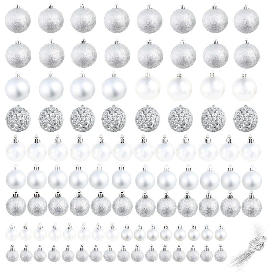 -Delige Kerstballenset 3/4/6 Cm Kleurig Zilver