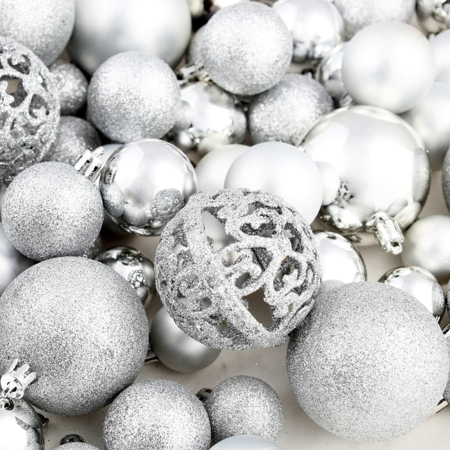 -Delige Kerstballenset 3/4/6 Cm Kleurig Zilver