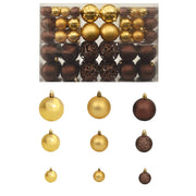 Kerstballenset 100 stuks 3/4/6 cm bruin brons goud