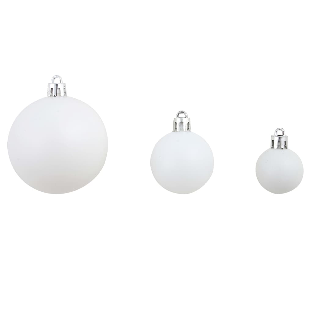 -Delige Kerstballenset 3/4/6 Cm Wit/grijs