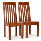 Eetkamerstoelen hout honingafwerking 2 stuks