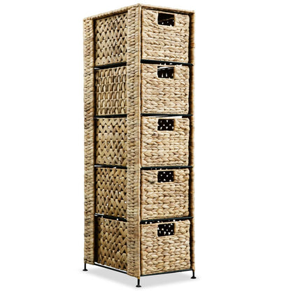 Opbergset Met 5 Manden 25,5X37X00 Cm Waterhyacint 25.5 x 37 x 100 cm