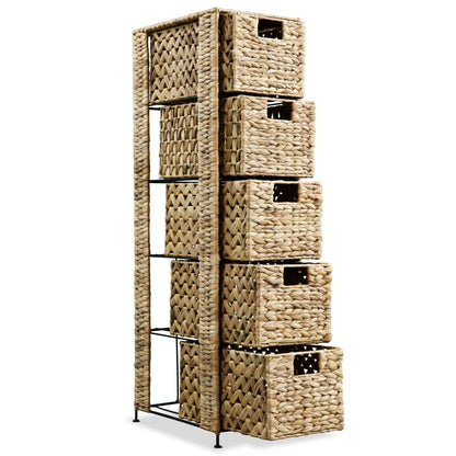 Opbergset Met 5 Manden 25,5X37X00 Cm Waterhyacint 25.5 x 37 x 100 cm