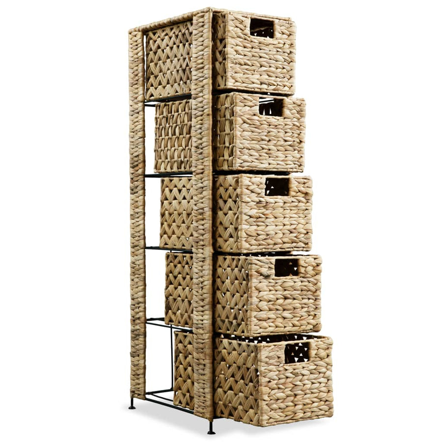 Opbergset Met 5 Manden 25,5X37X00 Cm Waterhyacint 25.5 x 37 x 100 cm