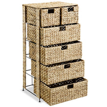 Opbergset Met 6 Manden Waterhyacint 47 x 37 x 100 cm