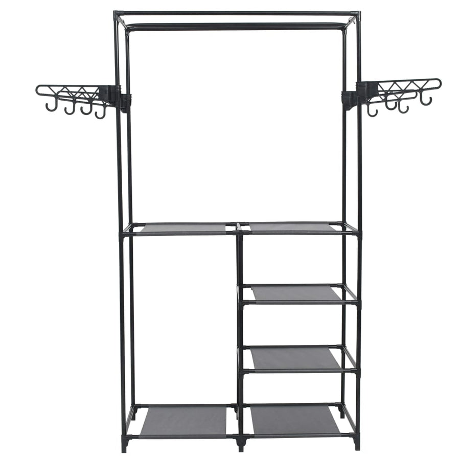 Kledingrek 87X44X158 Cm Staal En Nonwoven Stof Zwart