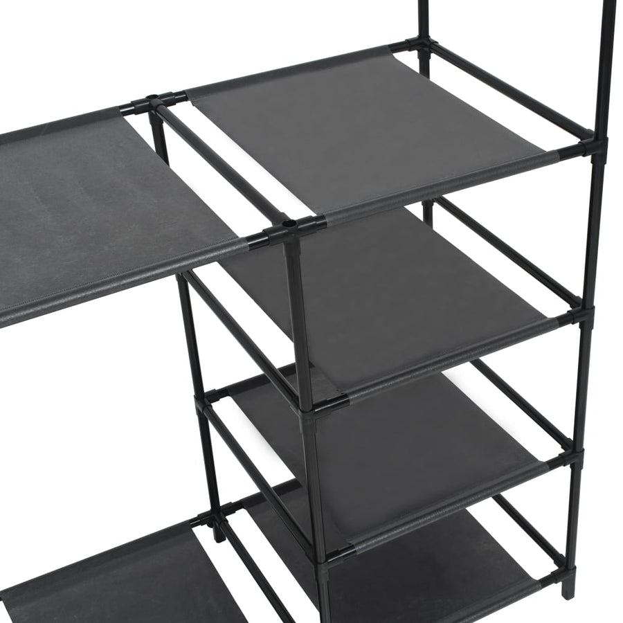 Kledingrek 87X44X158 Cm Staal En Nonwoven Stof Zwart