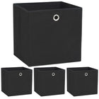 Storage boxes 4 pcs 32x32x32 cm non-woven fabric black
