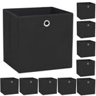 Storage Boxes 10 pcs 32x32x32 cm non-woven fabric black