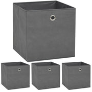 Opbergbox 4 st 32x32x32 cm grijs nonwoven