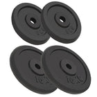 Halterschijven 4 st 2x10 kg 2x5 kg gietijzer zwart