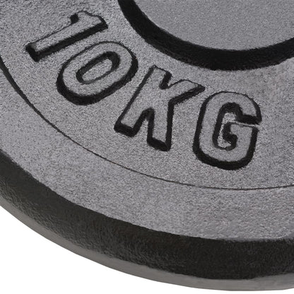 Halterschijven 4 St 2X0 Kg En 2X5 Kg Gietijzer 2x 10 kg + 2x 5 kg