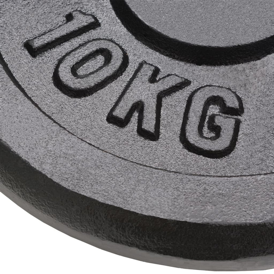 Halterschijven 4 St 2X0 Kg En 2X5 Kg Gietijzer 2x 10 kg + 2x 5 kg