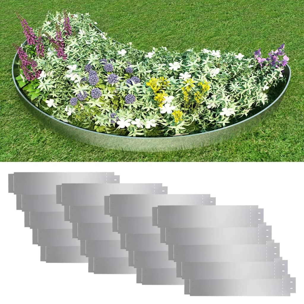 Grasboorden 20 st 100x20 cm gegalvaniseerd staal 20