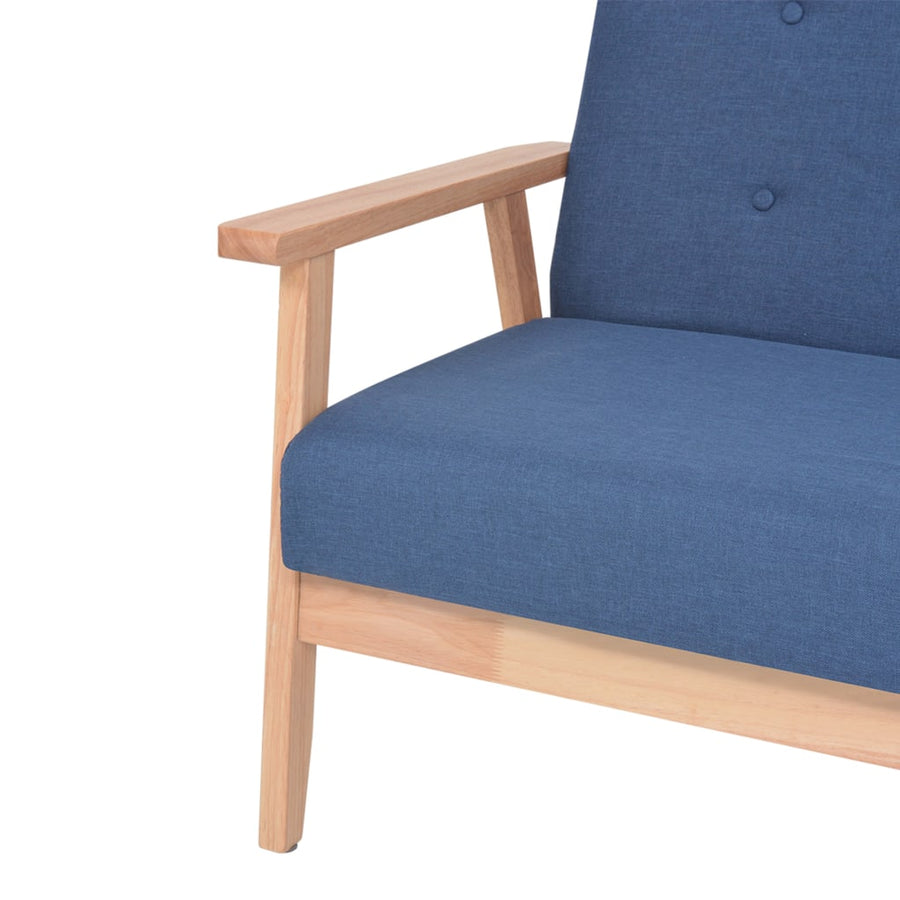Bankstel Stof 2-Delig Blauw Fauteuil + driezitsbank