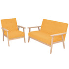 Fabric sofa yellow 2-piece