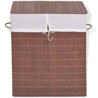 Laundry basket rectangular bamboo brown