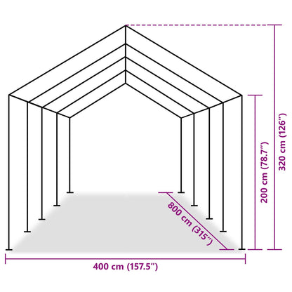 Tentdoek zonder frame Grijs 8 x 4 m PE
