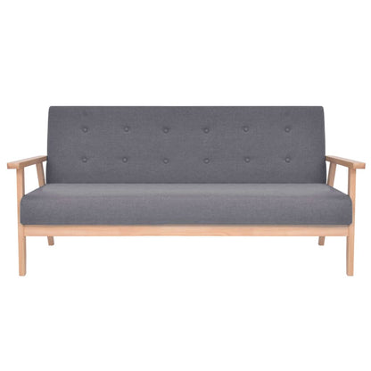 Bankstel Stof 3-Delig Donkergrijs Fauteuil + tweezitsbank + driezitsbank