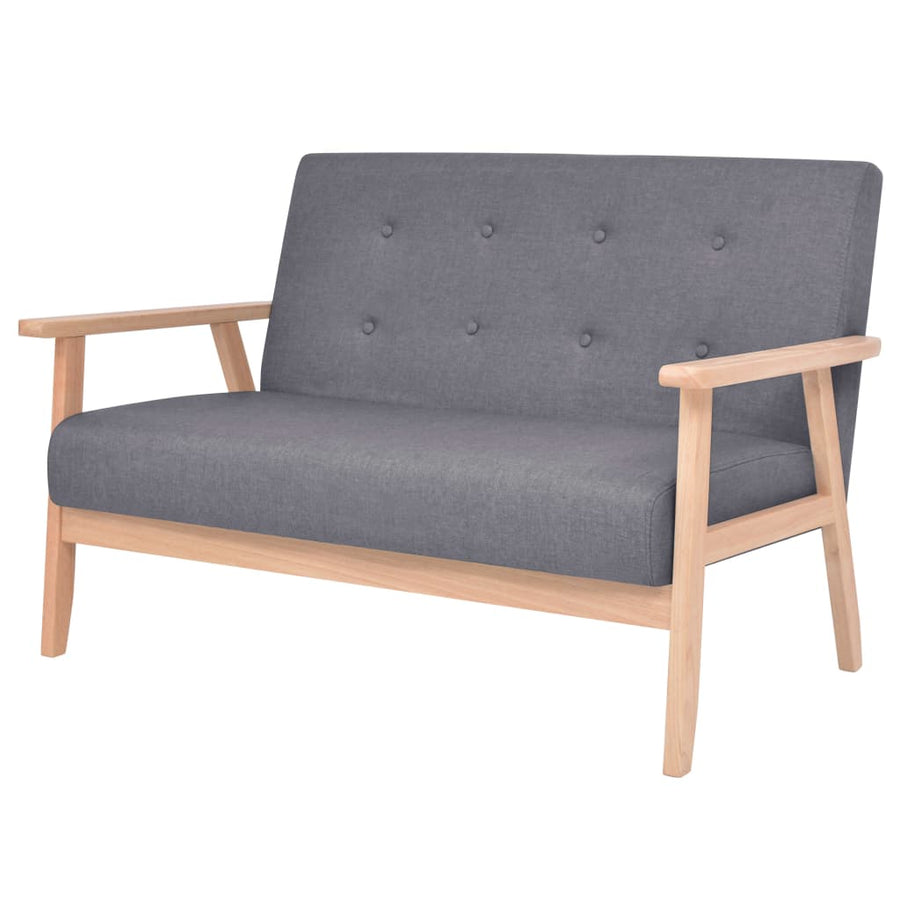 Bankstel Stof 3-Delig Donkergrijs Fauteuil + tweezitsbank + driezitsbank