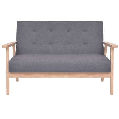 Bankstel Stof 3-Delig Donkergrijs Fauteuil + tweezitsbank + driezitsbank