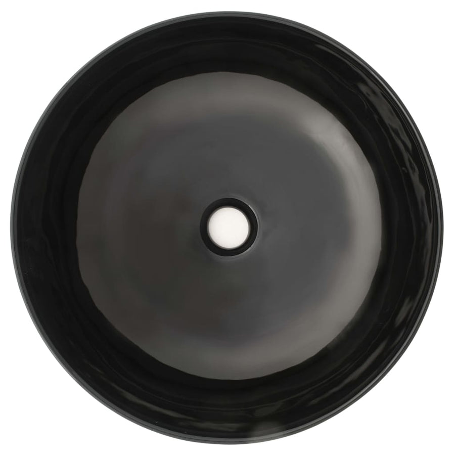 Wastafel Rond 41,5X13,5 Cm Keramiek Zwart