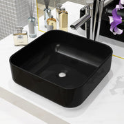 Washbasin square 38x38x13.5 cm ceramic black