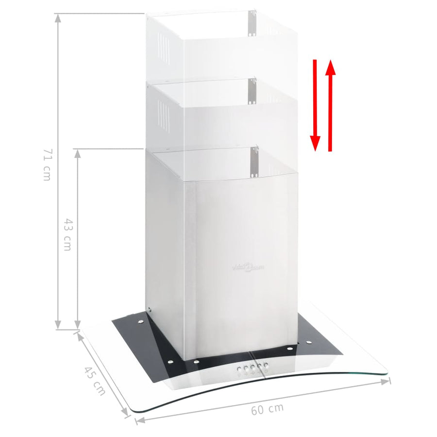 Wandafzuigkap 756 M³/U Led Roestvrij Staal 60 cm