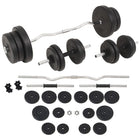 Halterset 60 kg cement staal zwart
