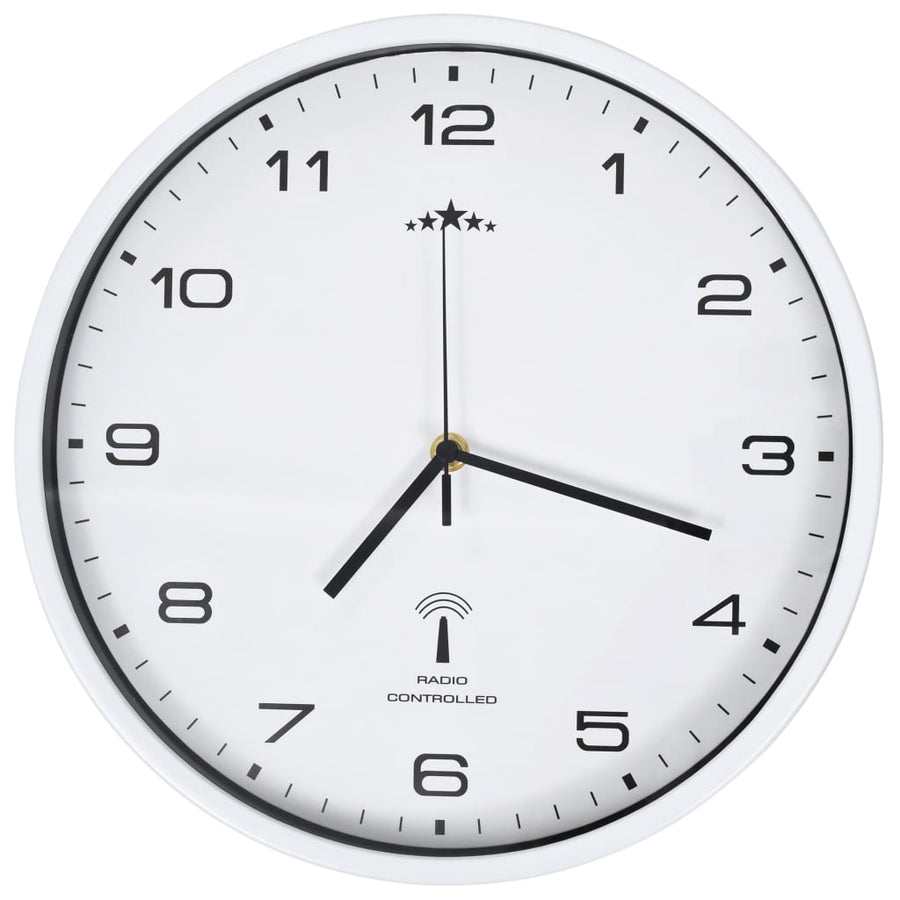 Wandklok Met Quartz Uurwerk Radiogestuurd 31 Cm Wit