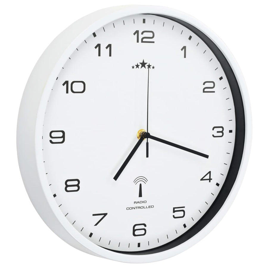 Wandklok Met Quartz Uurwerk Radiogestuurd 31 Cm Wit