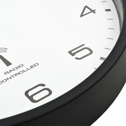 Wandklok Met Quartz Uurwerk Radiogestuurd 31 Cm Wit en zwart