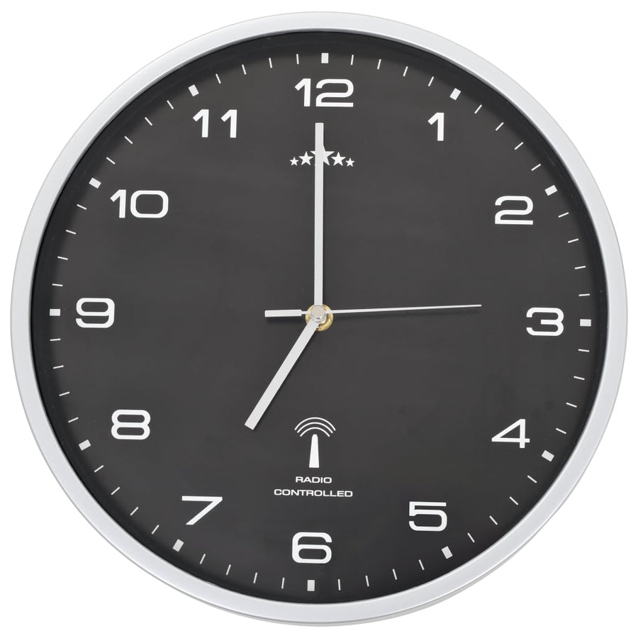 Wandklok Met Quartz Uurwerk Radiogestuurd 31 Cm Zwart