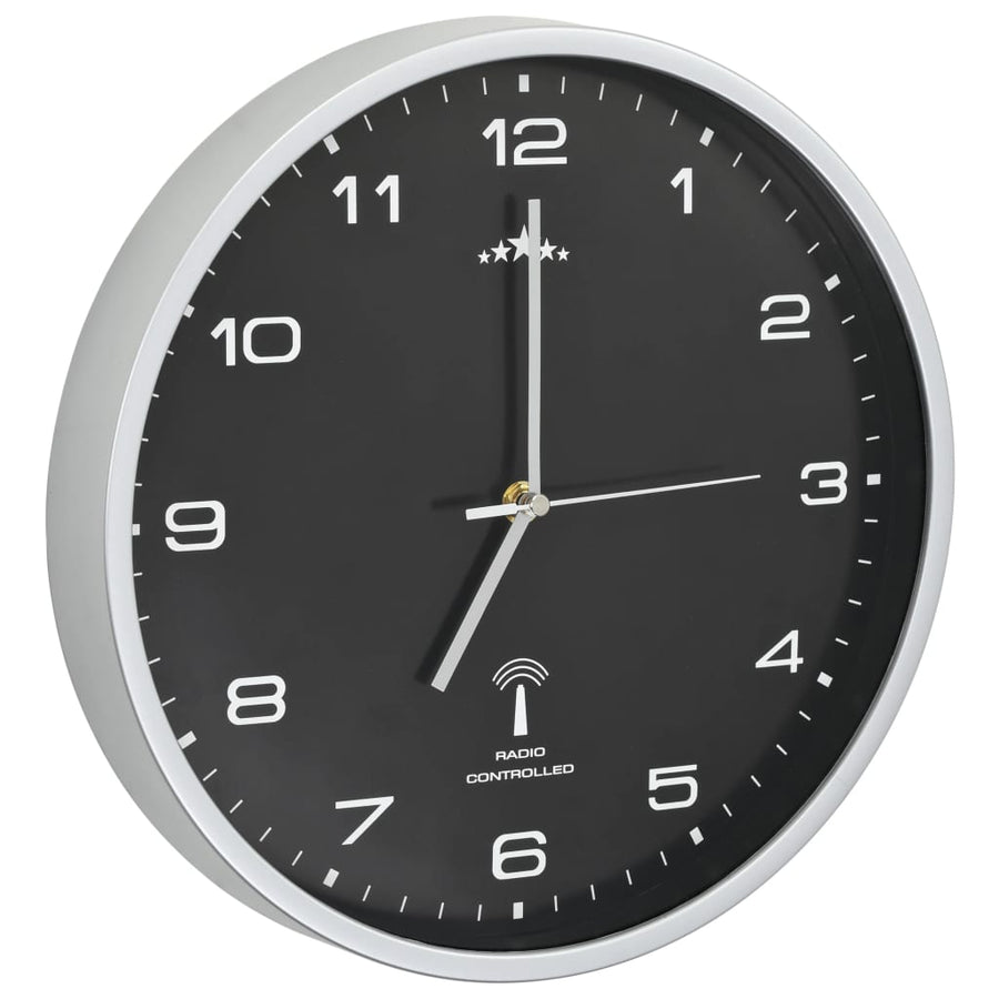 Wandklok Met Quartz Uurwerk Radiogestuurd 31 Cm Zwart