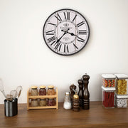 Wandklok 30 cm MDF wit zwart