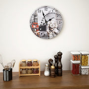 Wandklok 30 cm MDF meerkleurig