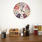 Wandklok 30 cm meerkleurig MDF