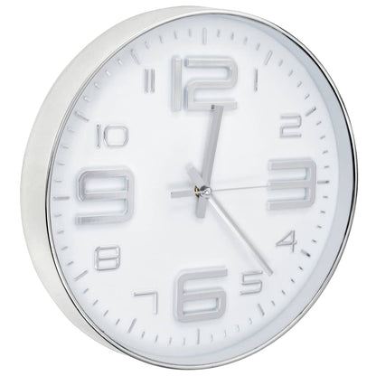 Wandklok 30 Cm Zilverkleurig