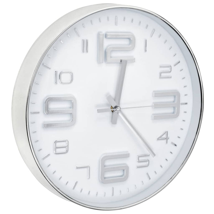 Wandklok 30 Cm Zilverkleurig