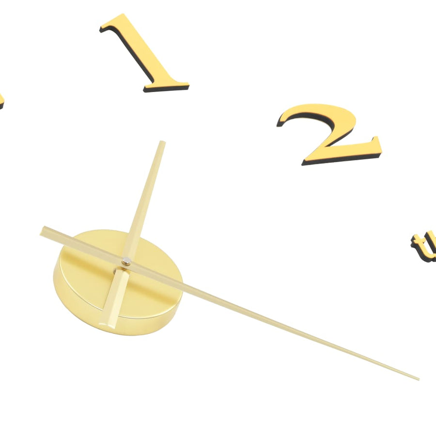 3D-wandklok 100 cm XXL modern goudkleurig Goud