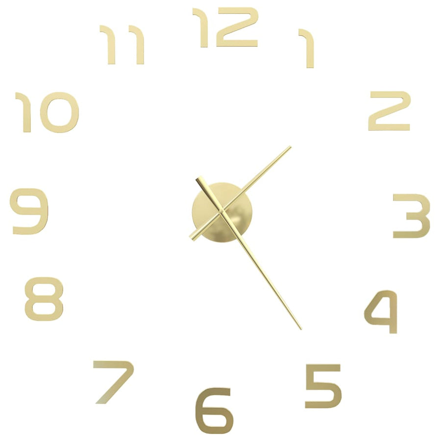 3D-Wandklok 100 Cm Xxl Modern Kleurig Goud