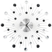 Wandklok 50 cm aluminium zilver zwart
