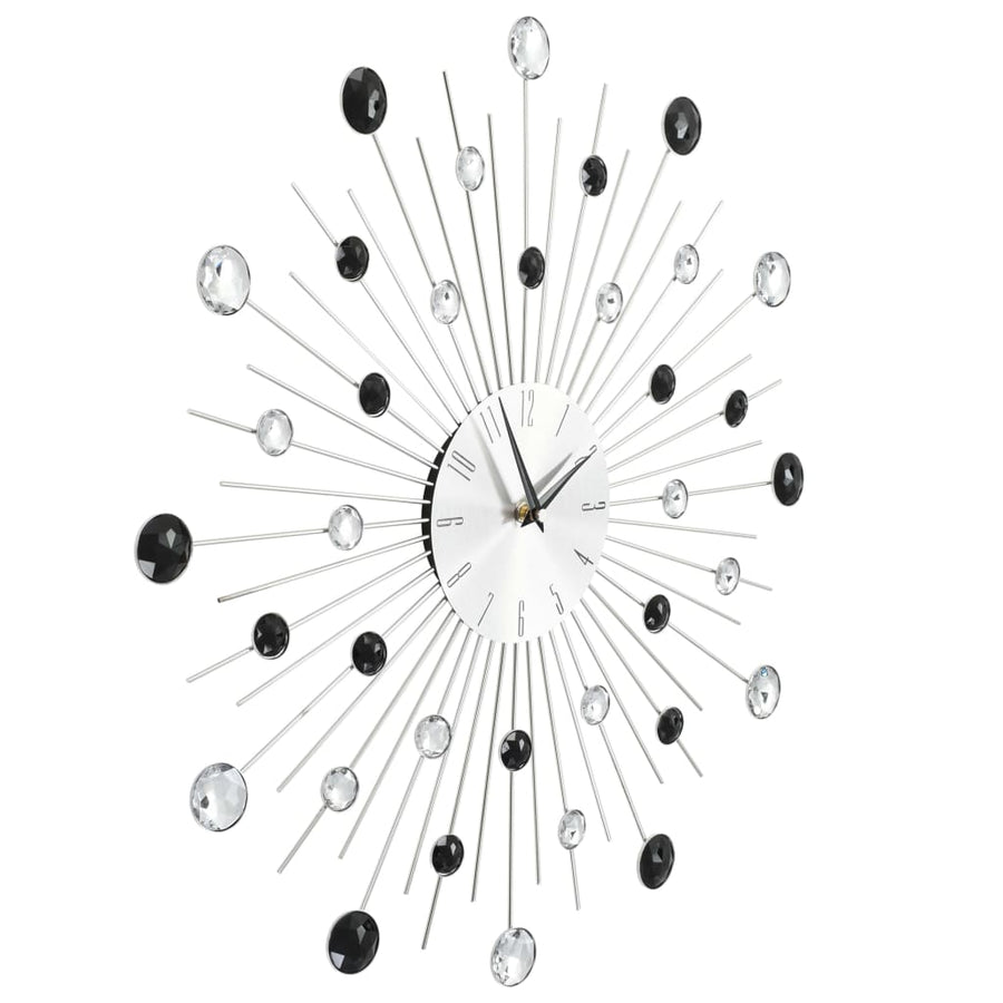 Wandklok Met Quartz-Mechanisme 50 Cm Modern Ontwerp Zilver en zwart