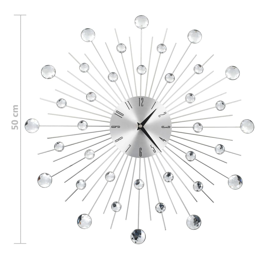 Wandklok Met Quartz-Mechanisme 50 Cm Modern Ontwerp Zilver