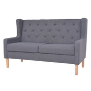 Bankstel stof grijs 2-delig 140x68x90 cm
