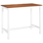 Bartafel 108x60x91 cm massief hout bruin wit