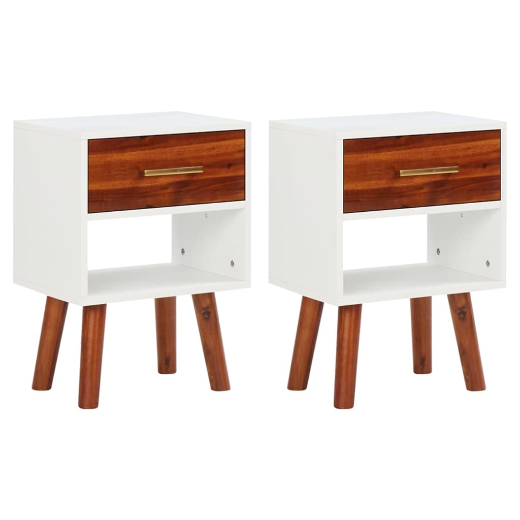 Nachtkastjes 40X30X57 Cm Massief Acaciahout 2