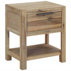 Nightstand with drawer 40x30x48 cm solid acacia wood