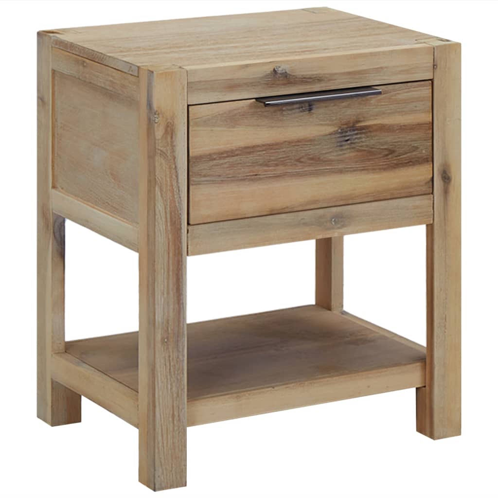Nachtkastje Met Lade 40X30X48 Cm Massief Acaciahout 1