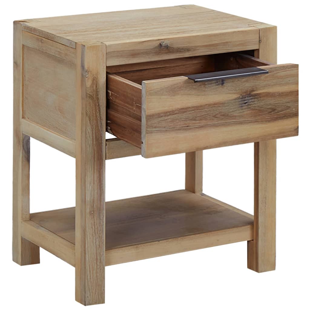 Nachtkastje Met Lade 40X30X48 Cm Massief Acaciahout 1